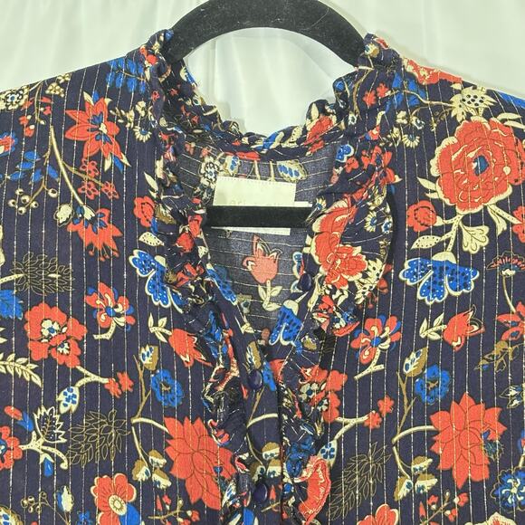 Anthropologie Eri +Ali Tiffany Floral Swing Dress Small | Boho Tiered Mini Dress - Picture 6 of 7